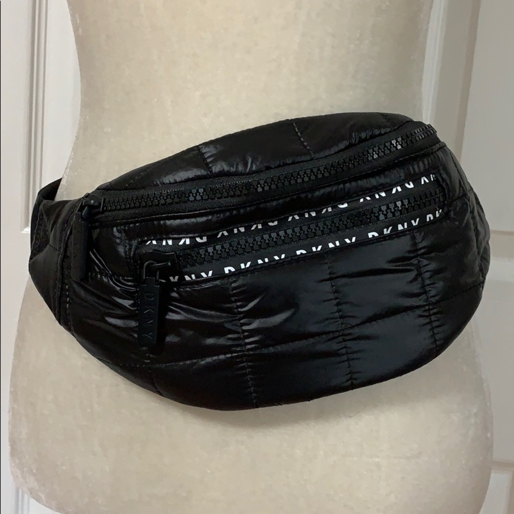 DKNY Synthetic Nylon Panny Pack Black Logo sz S/M